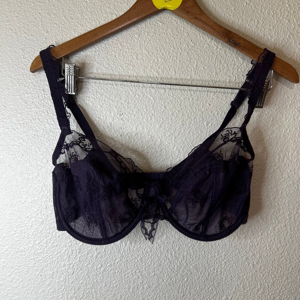 Panache superbra 4151 purple Eliza lace balconette bra 34F 34DDD